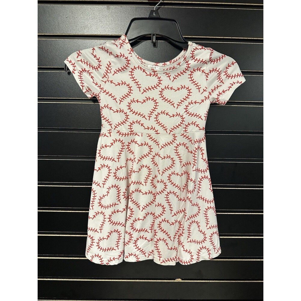Girls Baseball String Heart Dress Size L - 5T